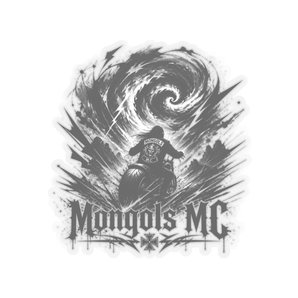 Mongols MC "outlaw spirit" Sticker - alternate angle 2, merchandise