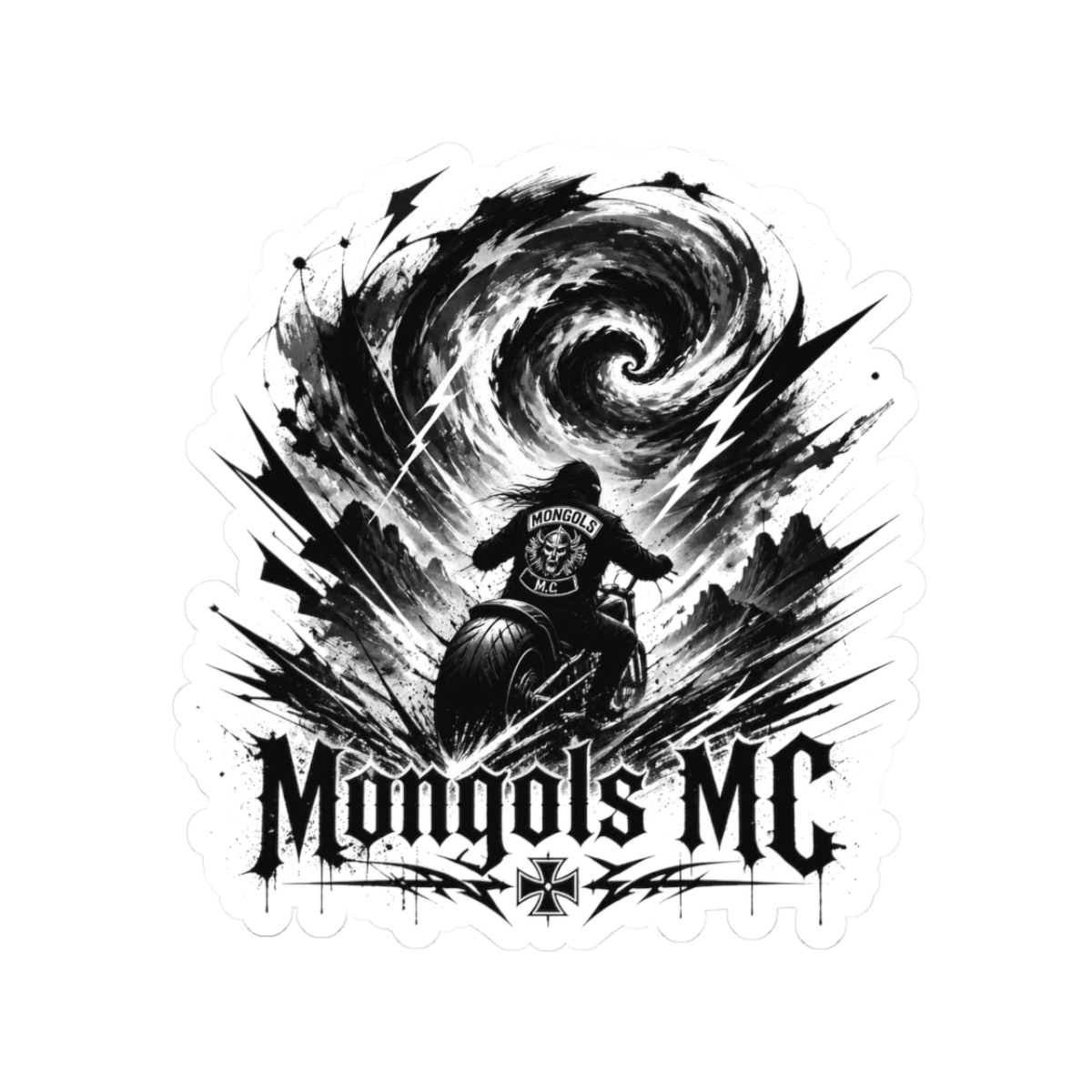 Mongols MC "outlaw spirit" Sticker - alternate angle 3, merchandise