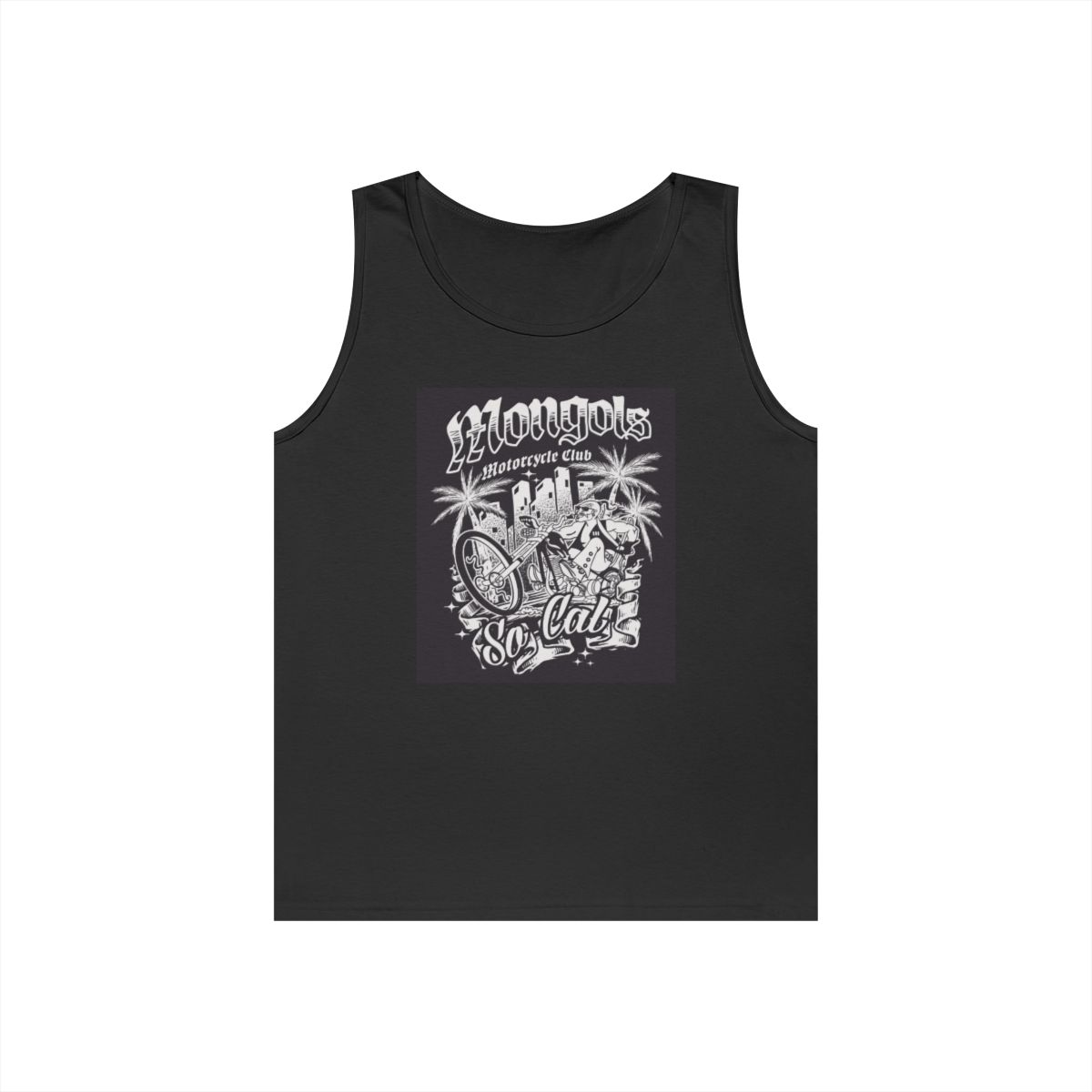 So Cal Chopper Motorcycle artwork Tank Top | Palm Trees Lowrider Biker Tee | Mongols MC