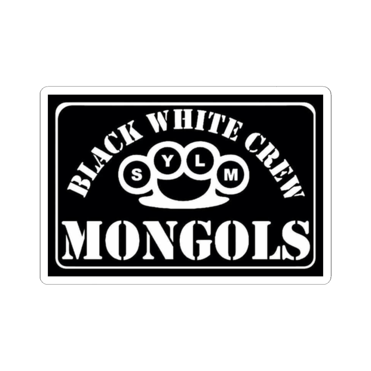 Black White Crew Mongols Sticker | Kiss-Cut Vinyl Decal | Mongols MC - alternate angle 3, merchandise