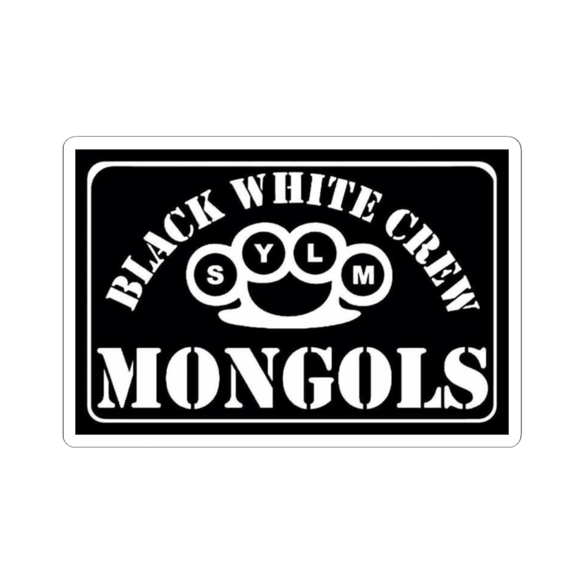 Black White Crew Mongols Sticker | Kiss-Cut Vinyl Decal | Mongols MC