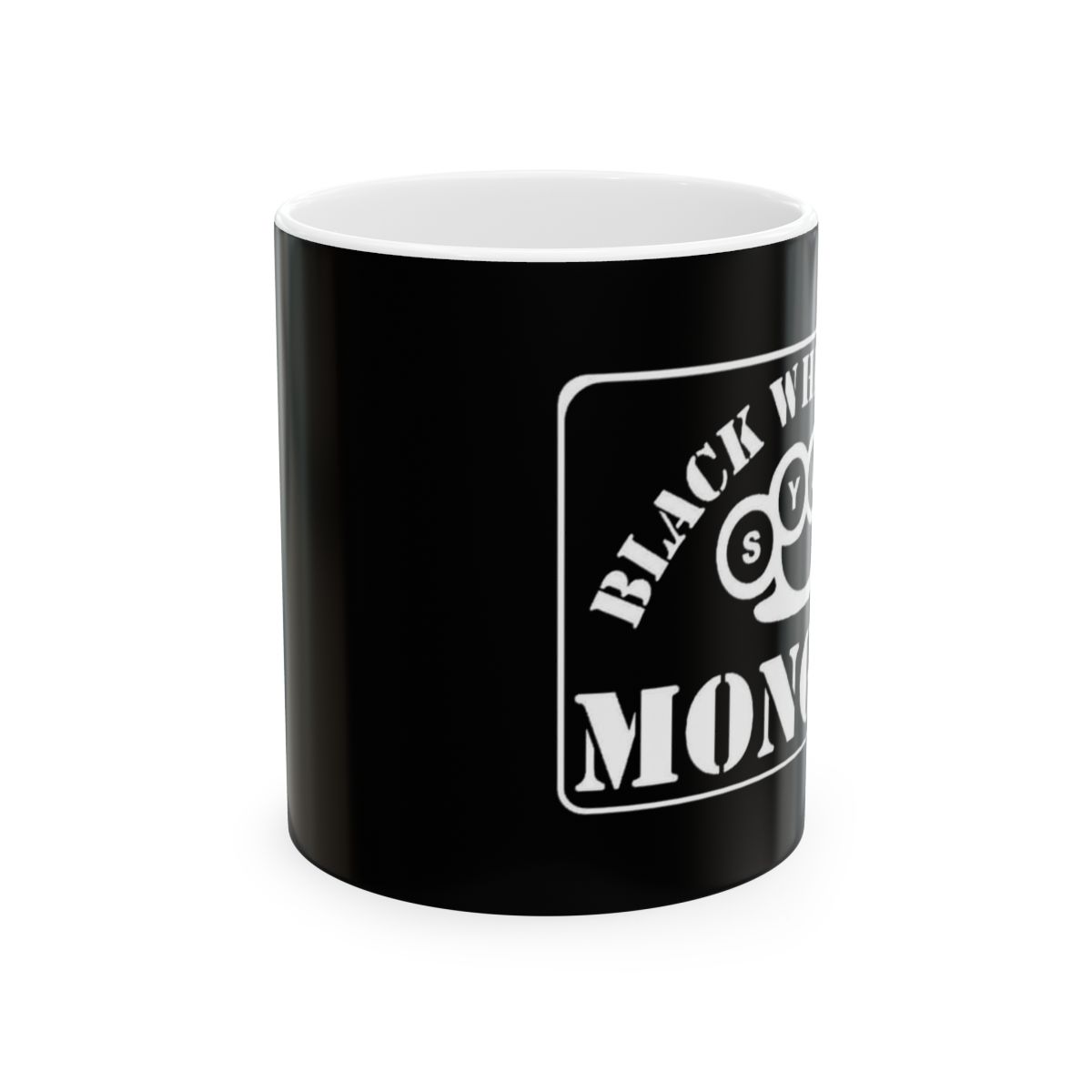 Black Metal Band Logo Mug | Ceramic Coffee Mug | Mongols MC - alternate angle 1, merchandise